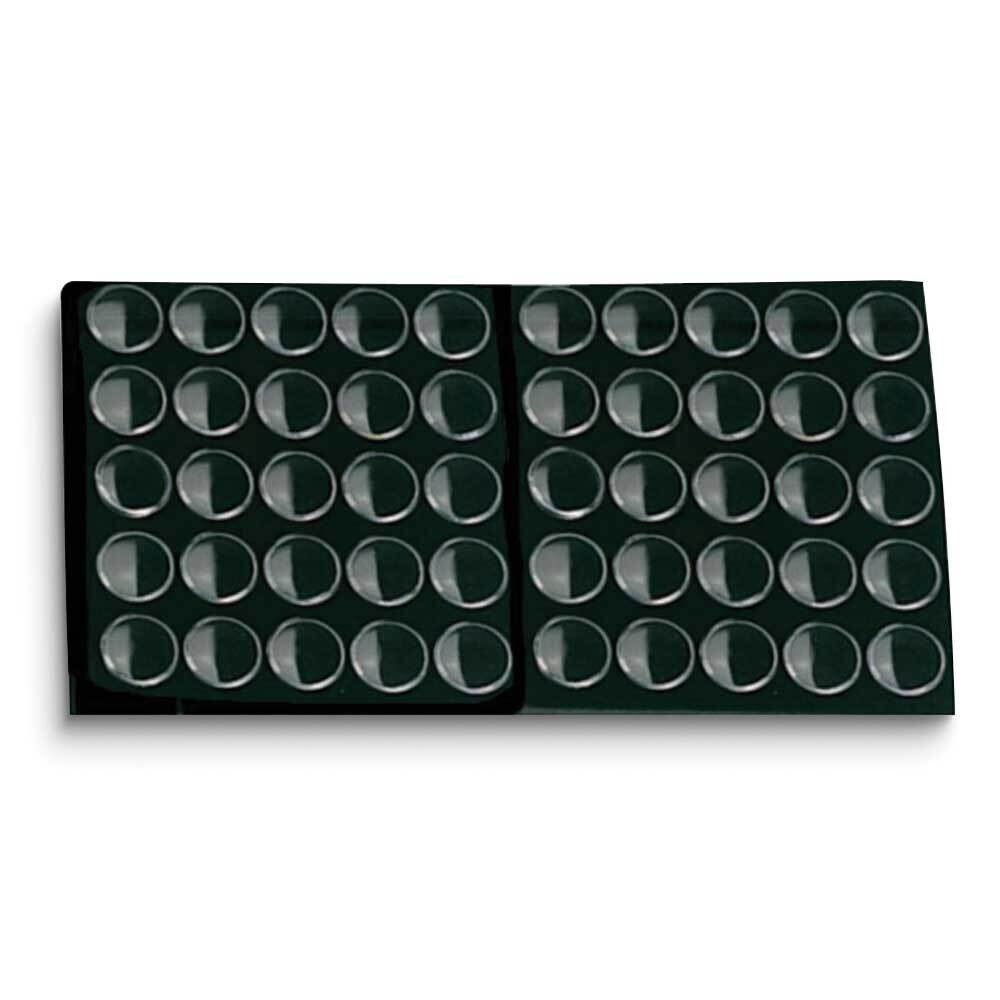 50 Round Gem Jars in Foam Black Tray Liner JT5396