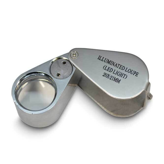 21X Magnifier with LED Light Silver-tone JT5517