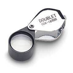 Doublet 18mm Chrome and Black 10x Loupe JT5574
