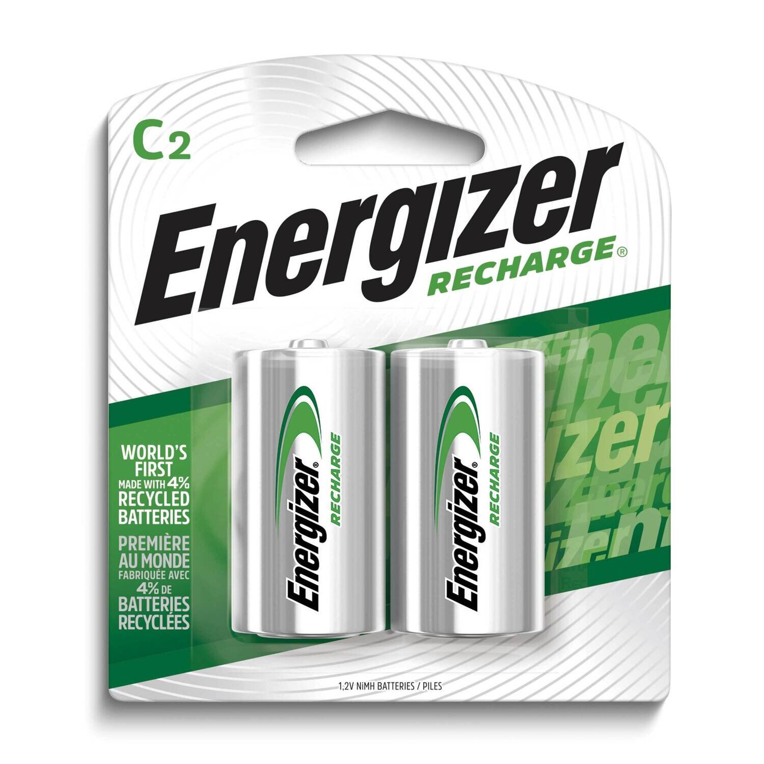 Energizer Recharge Universal Rechargeable C Batteries Pack of 2 WBCR/2