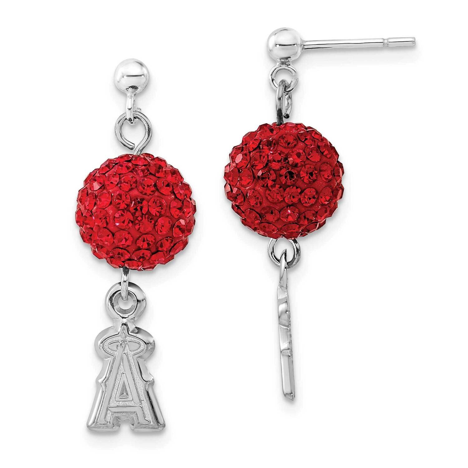 MLB Los Angeles Angels Crystal Ovation Earrings Sterling Silver ANG069ERB-SS, MPN: ANG069ERB-SS, 63…