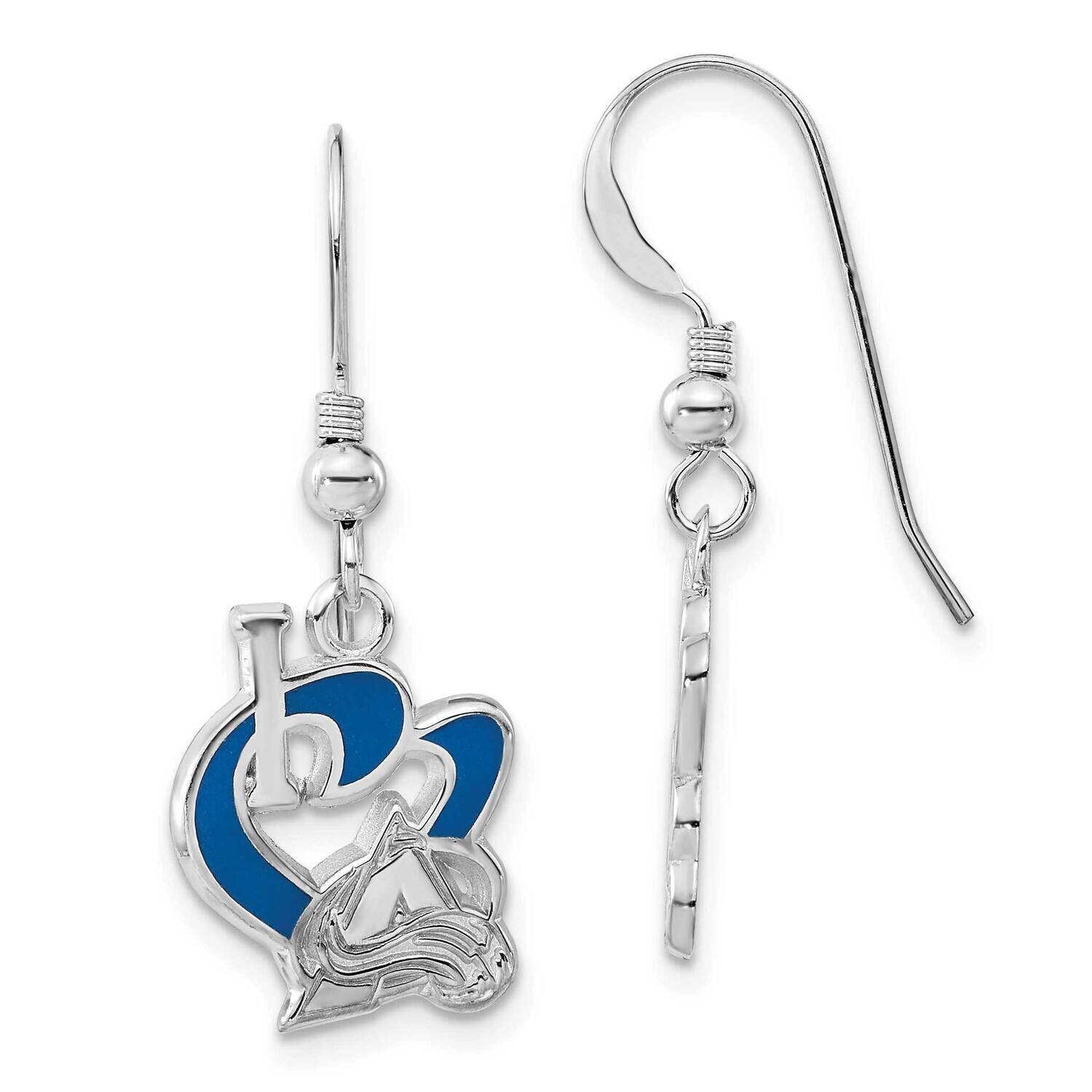 NHL Colorado Avalanche Enameled I Heart Dangle Earrings Sterling Silver AVA008EERD-SS, MPN: AVA008E…