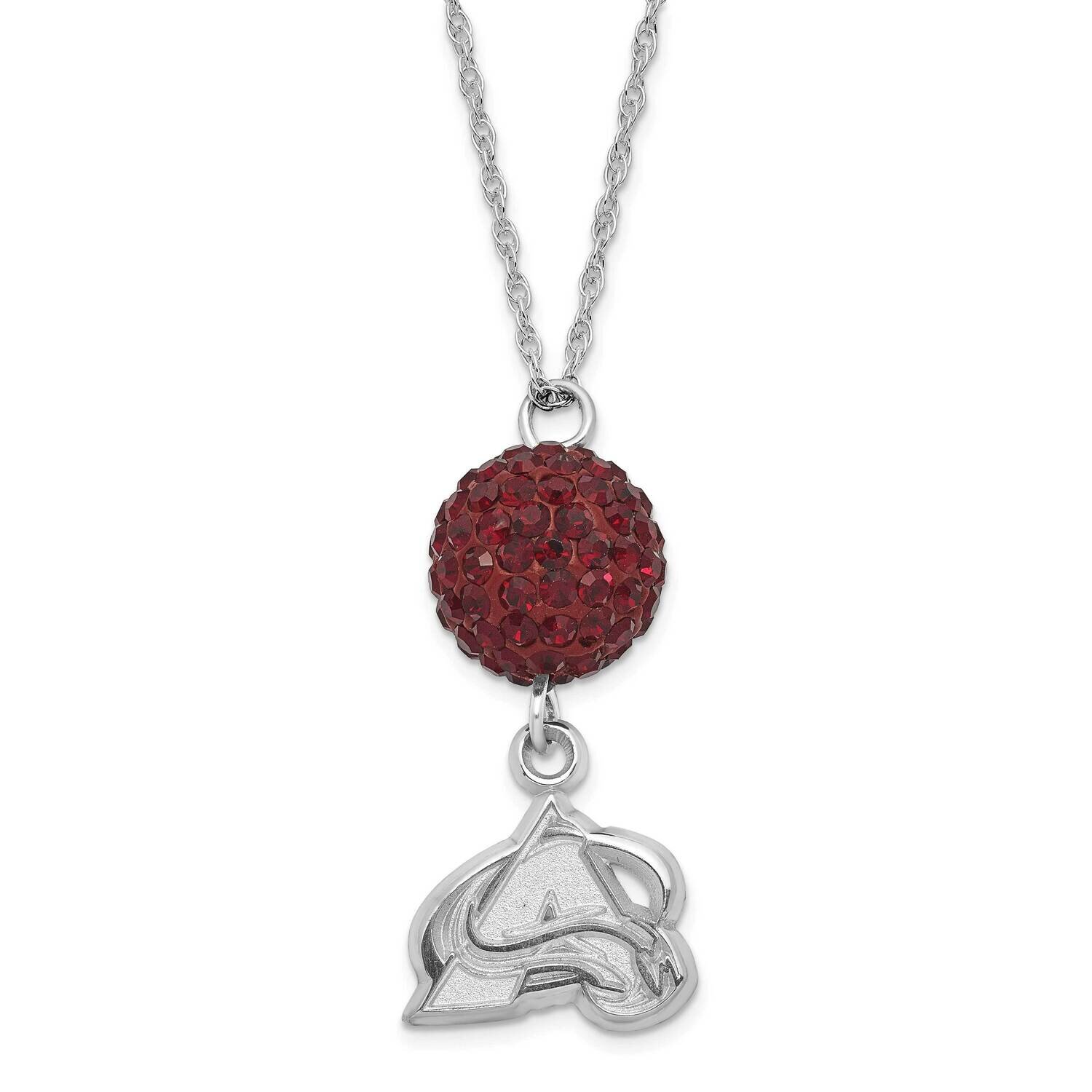 NHL Colorado Avalanche Crystal Ovation Necklace Sterling Silver AVA069N-SS, MPN: AVA069N-SS, 634401…