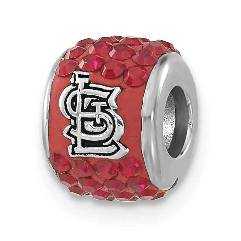 MLB St. Louis Cardinals Red Crystal Bead Sterling Silver CRD070CHM-SS