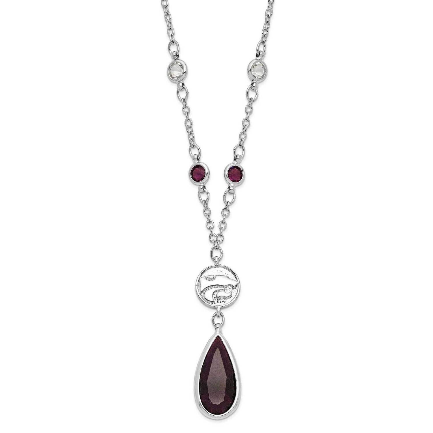 Collegiate Kansas State U Crystal Drop with 3 ext Necklace Silver-tone KSU065N-CR, MPN: KSU065N-CR,…