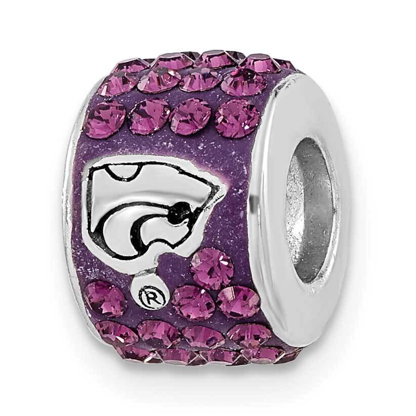 Kansas State University Polished Purple Crystal Bead Charm Sterling Silver KSU070CHM-SS, MPN: KSU07…
