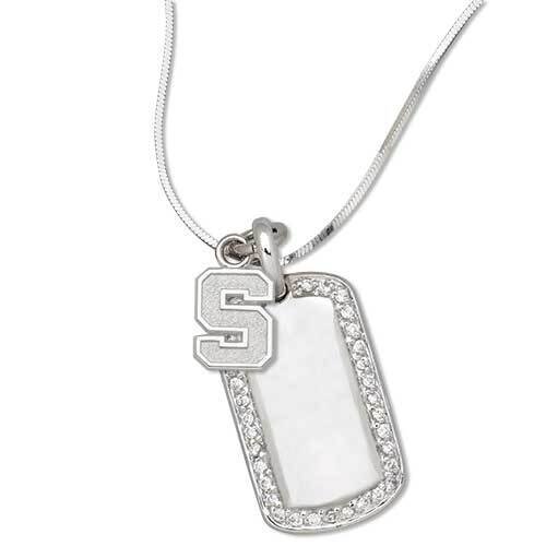 MICHIGAN STATE University SM S ON MINI DOG TAG Sterling Silver MIS012DT-SS, MPN: MIS012DT-SS, 63440…