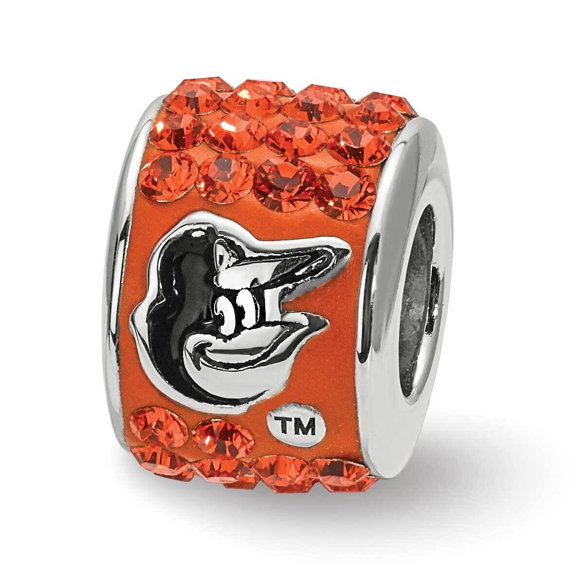 SS BALTIMORE ORIOLES PREMIER CRYSTAL BEAD BY LOGOART(R) Sterling Silver ORI070CHMK-SS, MPN: ORI070C…