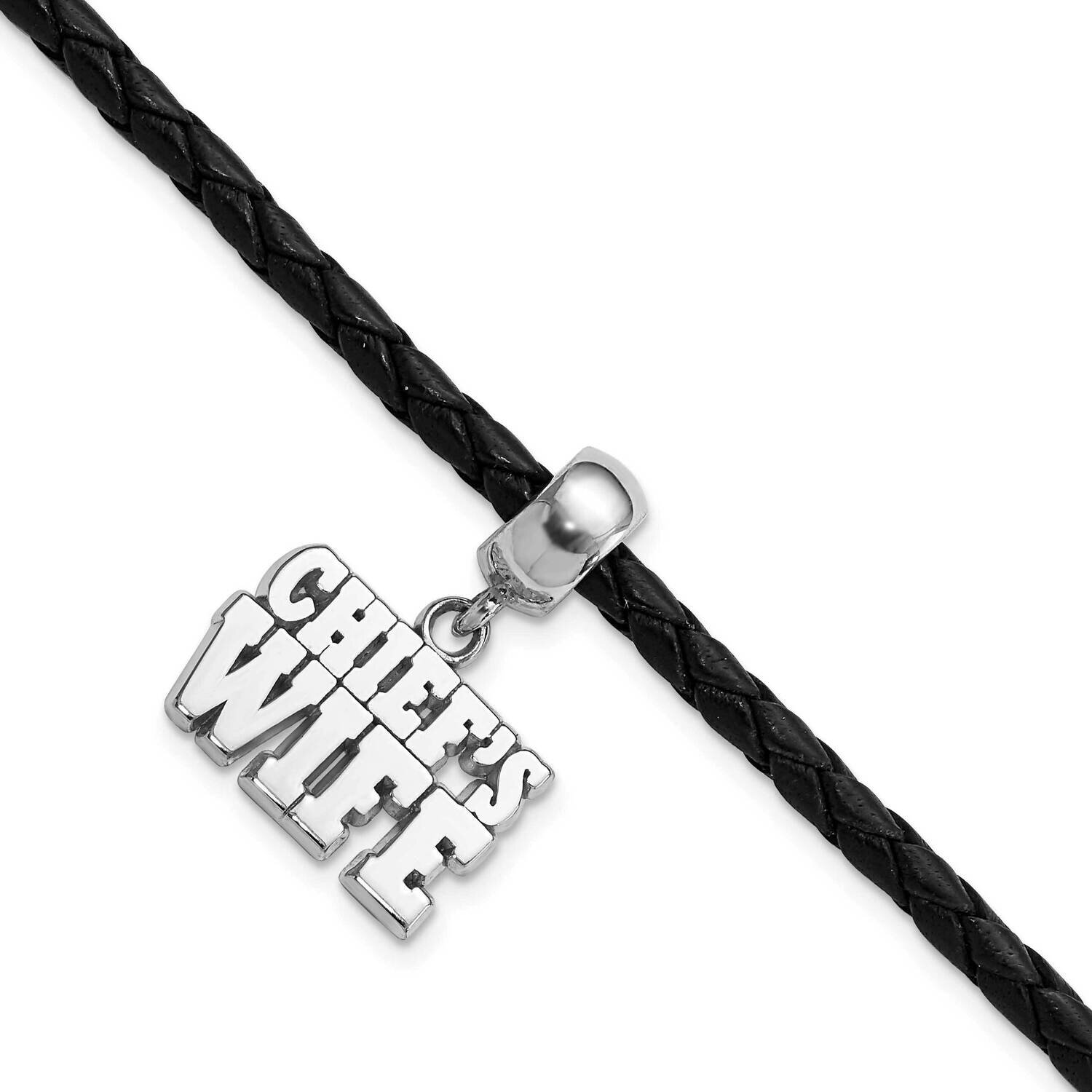 Polished Chief&#39;s Wife Bead Leather Bracelet Sterling Silver PBS021BDSSBR, MPN: PBS021BDSSBR, 810680…