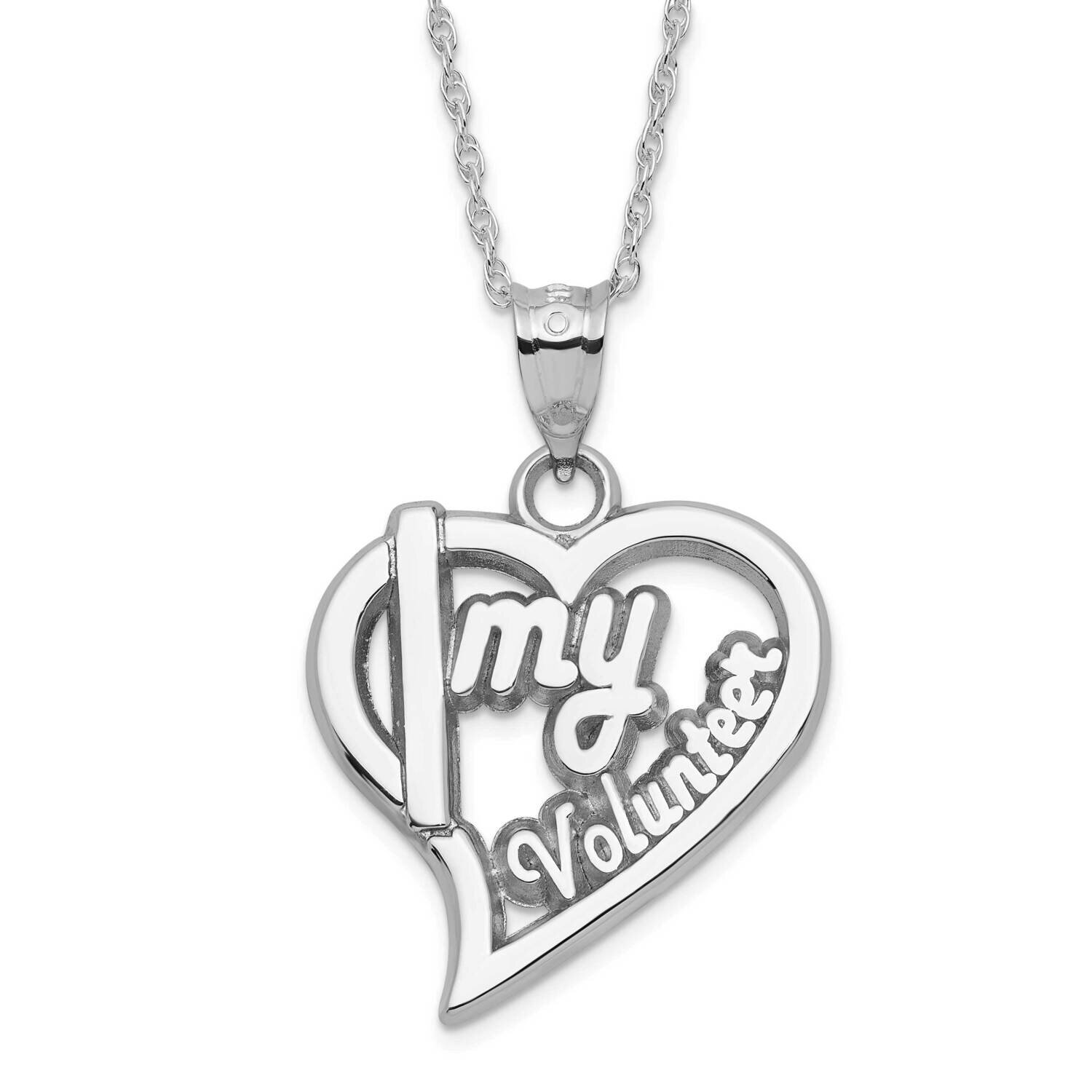 Polished I Heart My Volunteer Heart Necklace Sterling Silver PBS018PNSSCH, MPN: PBS018PNSSCH, 81068…