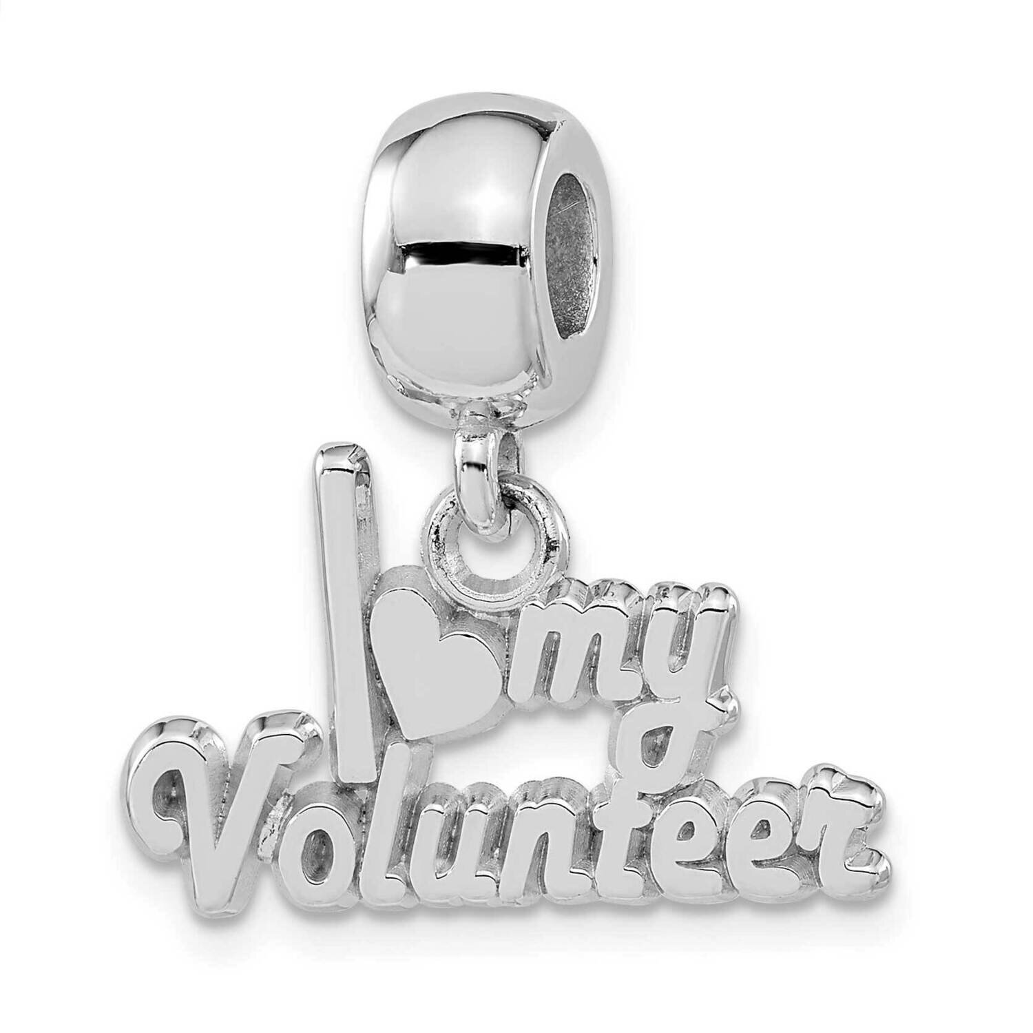 Polished I Heart My Volunteer Dangle Bead Sterling Silver PBS020BDSS, MPN: PBS020BDSS, 810680028368