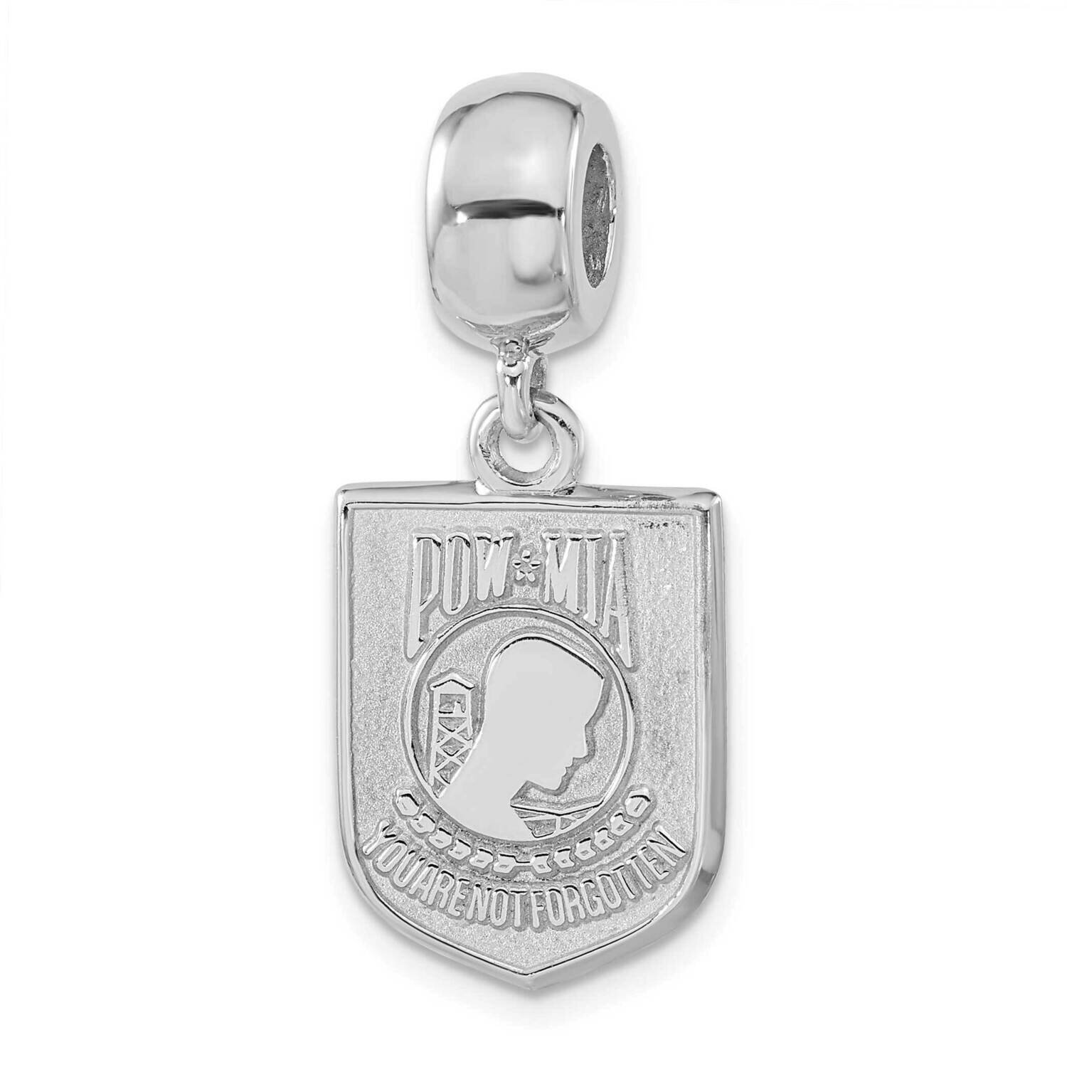 Polished Pow Mia Dangle Bead Sterling Silver PBS053BDSS, MPN: PBS053BDSS, 810680028559