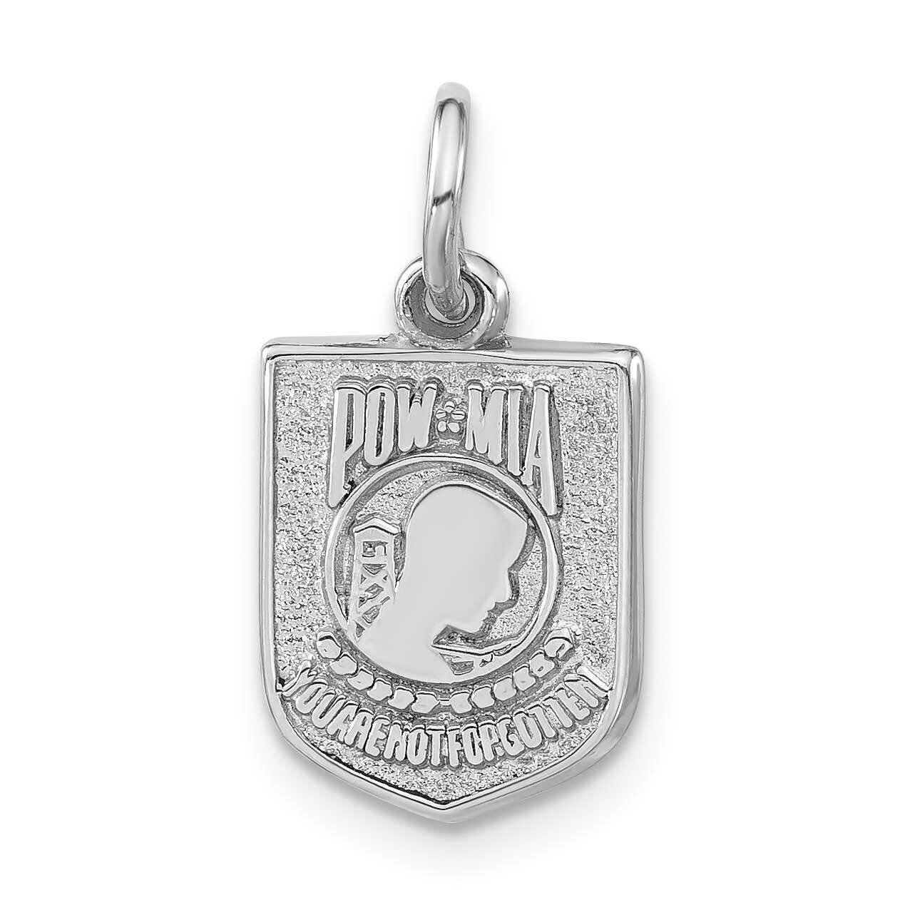 Polished & Textured Pow Mia Pendant Sterling Silver PBS053PNSS