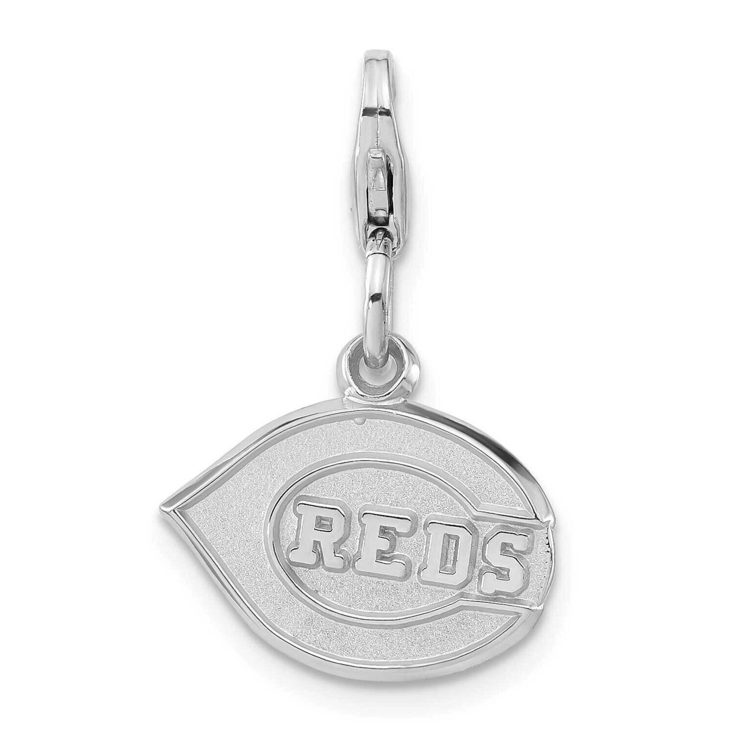 MLB Cincinnati Reds Polished Logo with Lobster Clasp Charm Sterling Silver RDS005LOB-SS