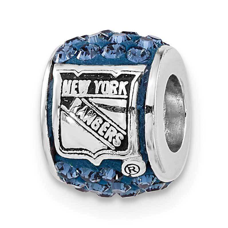 NHL New York Rangers Polished Blue Crystal Bead Charm Sterling Silver RNG070CHM-SS, MPN: RNG070CHM-…