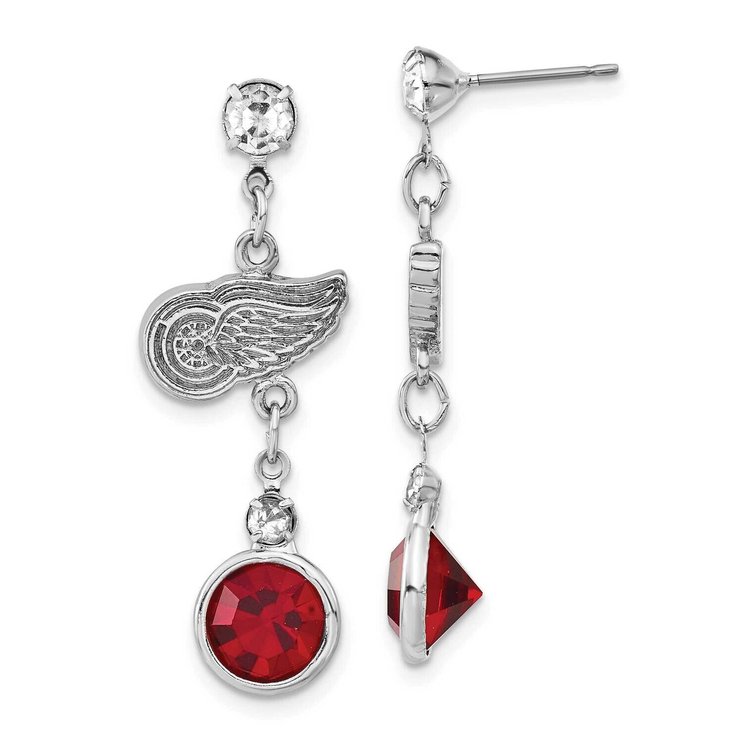 NHL Detroit Red Wings Crystal Dangle Earrings RWI065ER-CR, MPN: RWI065ER-CR, 634401802897