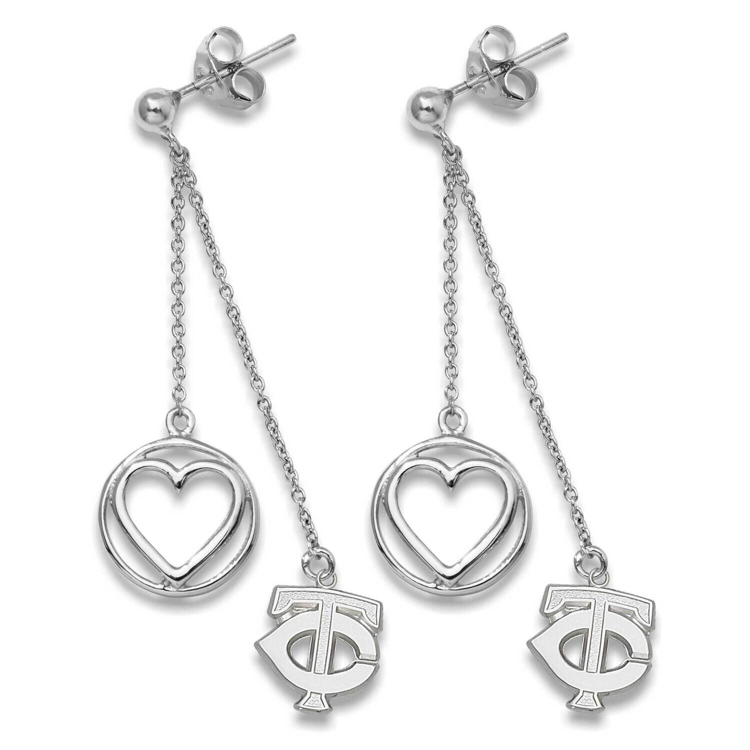 MINNESOTA TWINS TC 1/2 BELOVED HEART EARRINGS Sterling Silver TWN008BLERD-SS