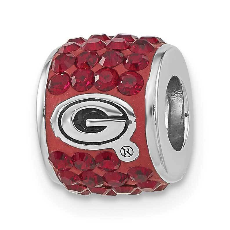 University of Georgia Polished Red Crystal Bead Charm Sterling Silver UGA070CHM-SS, MPN: UGA070CHM-…
