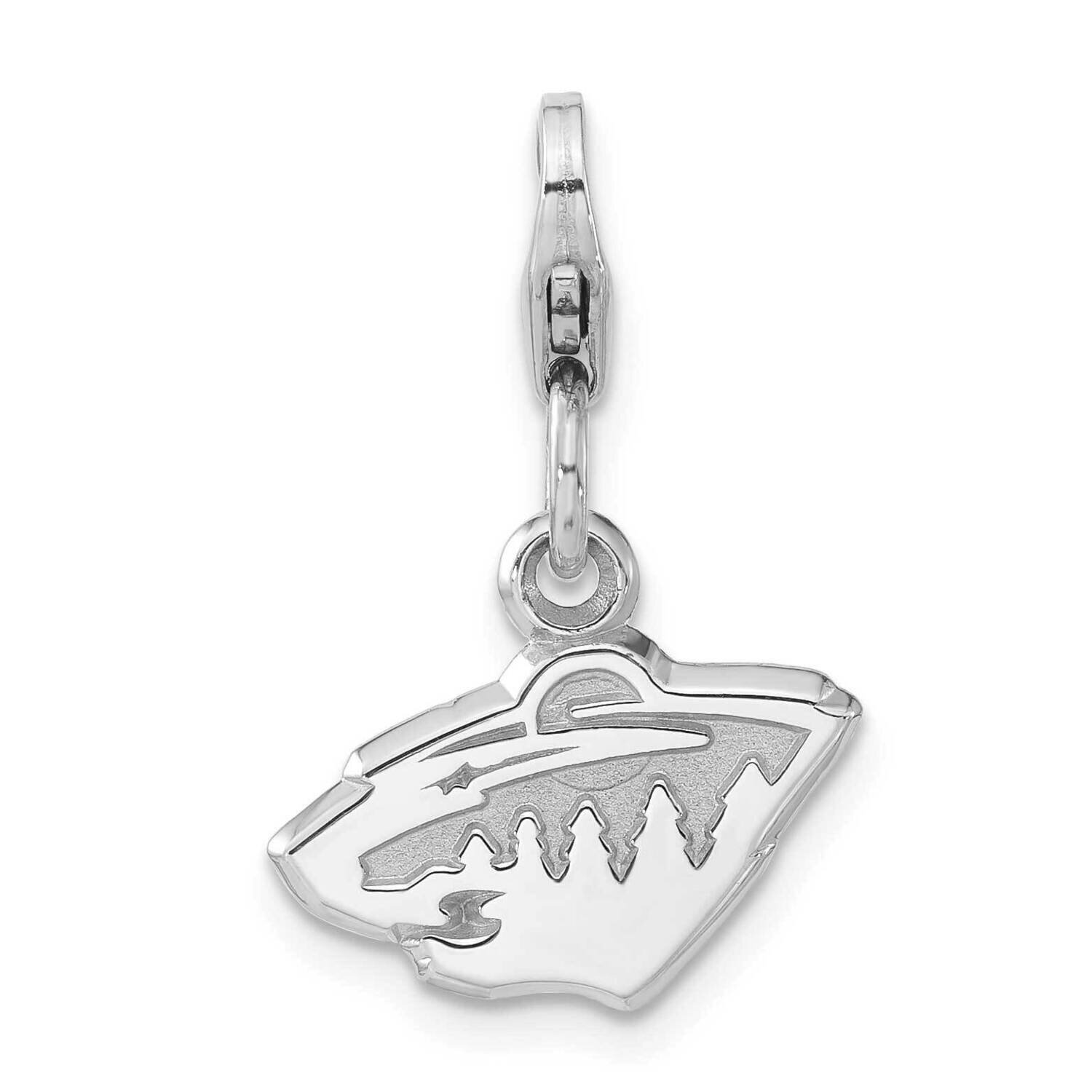 NHL Minnesota Wild Polished Logo with Lobster Clasp Charm Sterling Silver WIL004LOB-SS