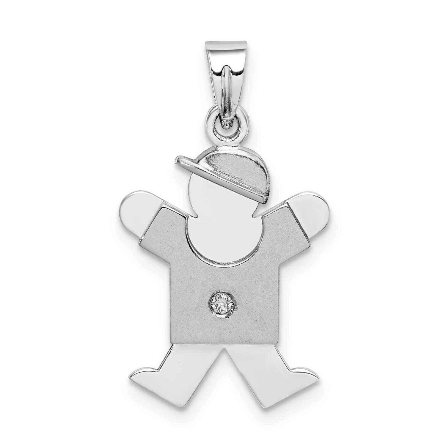 A Diamond Kid Pendant 14k White Gold XK438A, MPN: XK438A, 883957236674