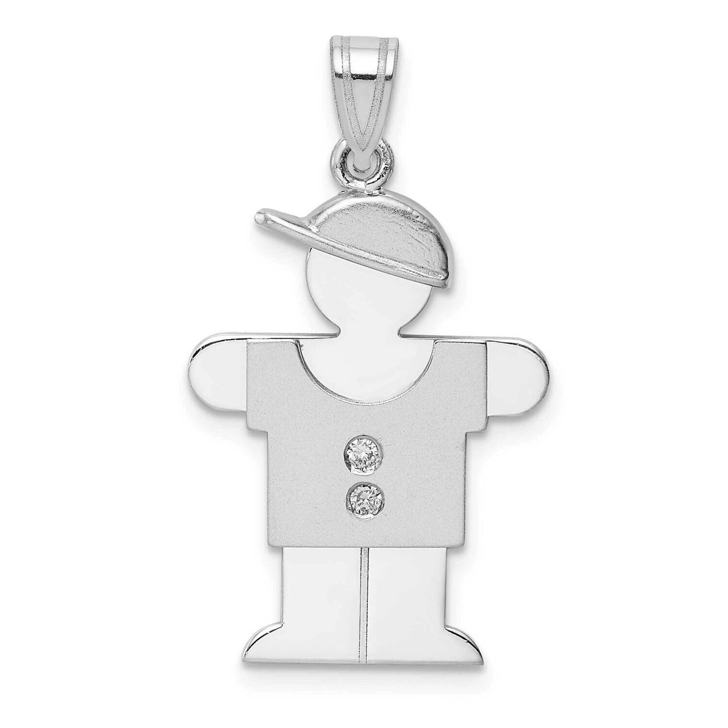 A Diamond Kid Pendant 14k White Gold XK448A, MPN: XK448A, 883957236834