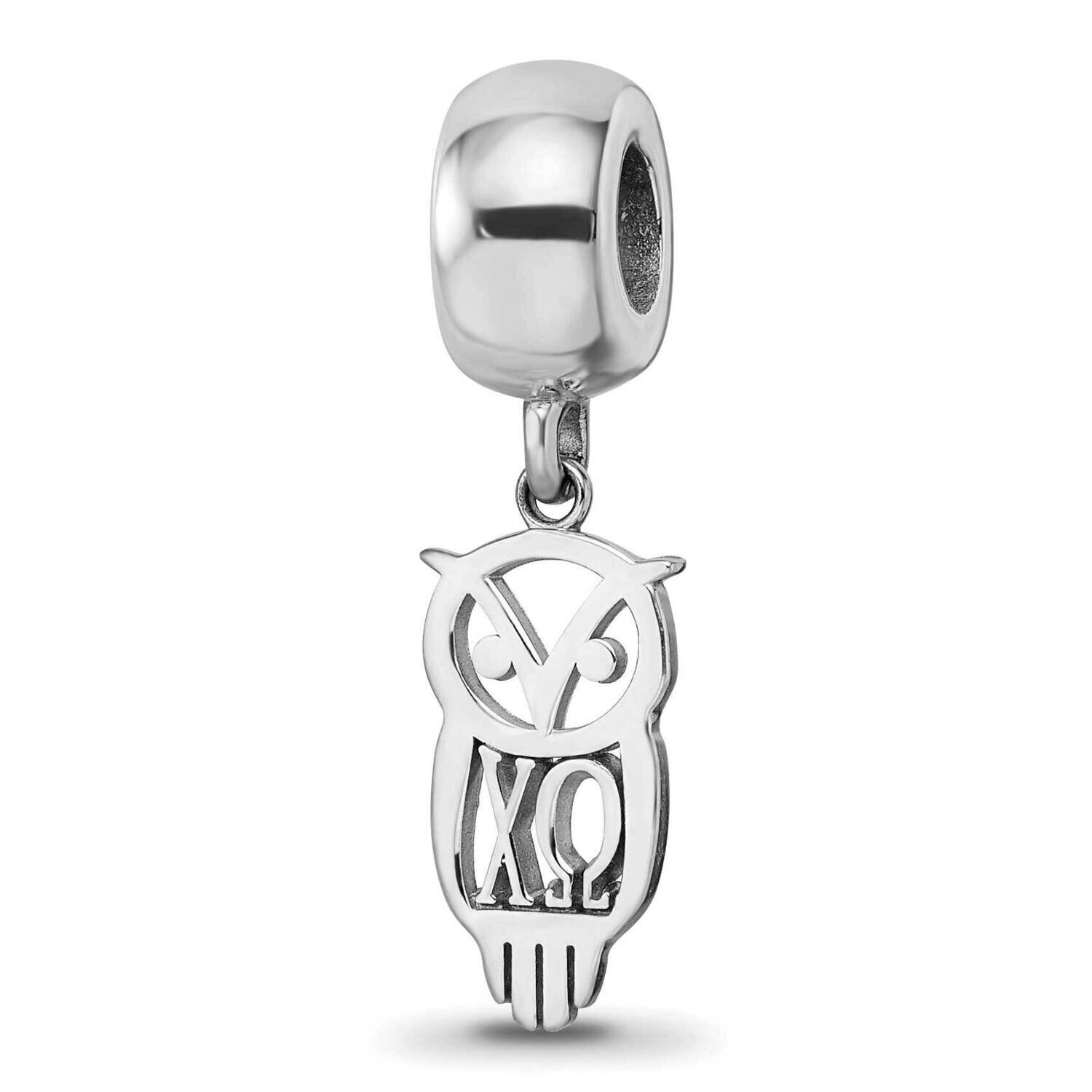 Chi Omega Own Charm on Bead Sterling Silver Rhodium-plated CHO003BD1-SS