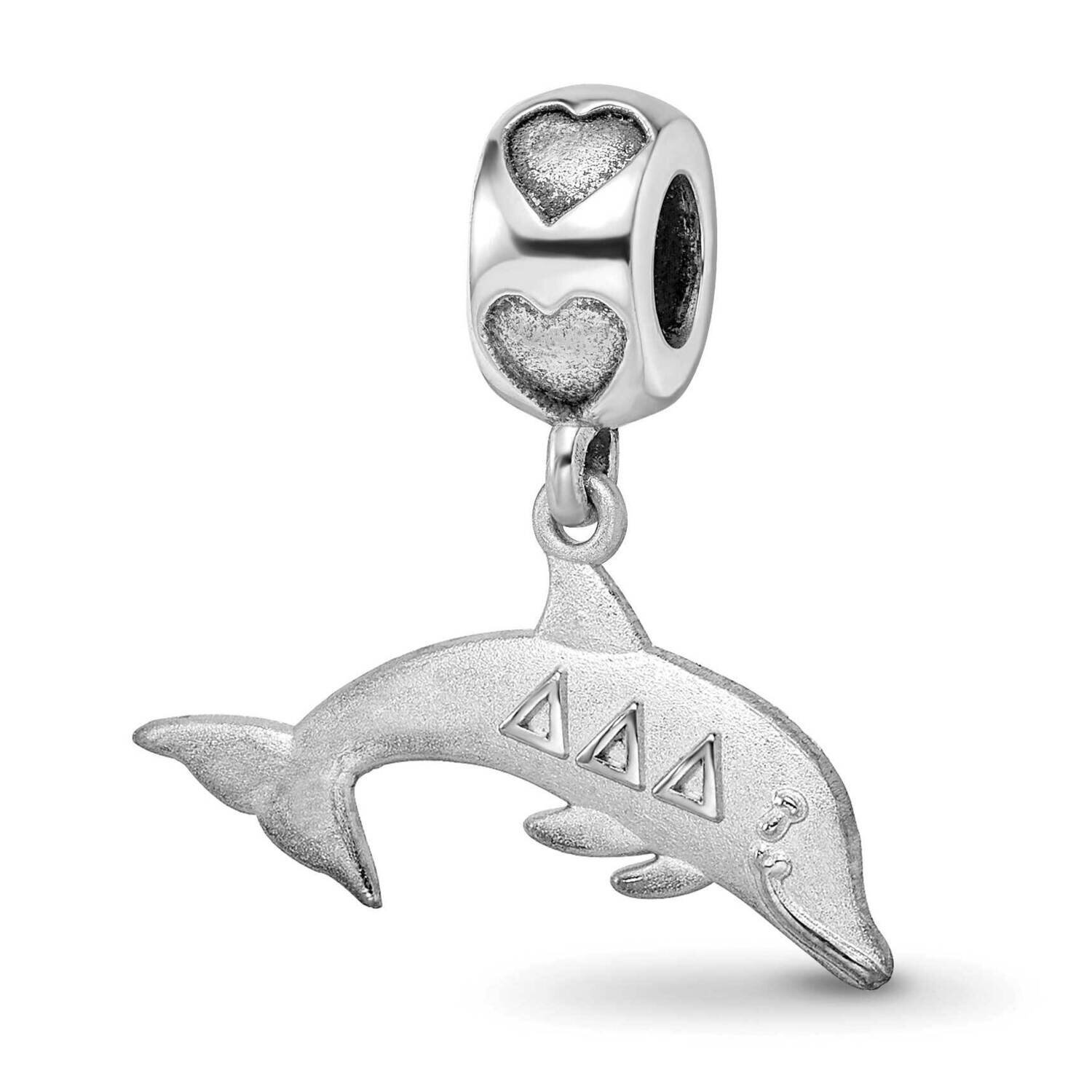 Delta Delta Delta Dolphin On Heart Bead Sterling Silver Rhodium-plated DDD003BD2-SS, MPN: DDD003BD2…