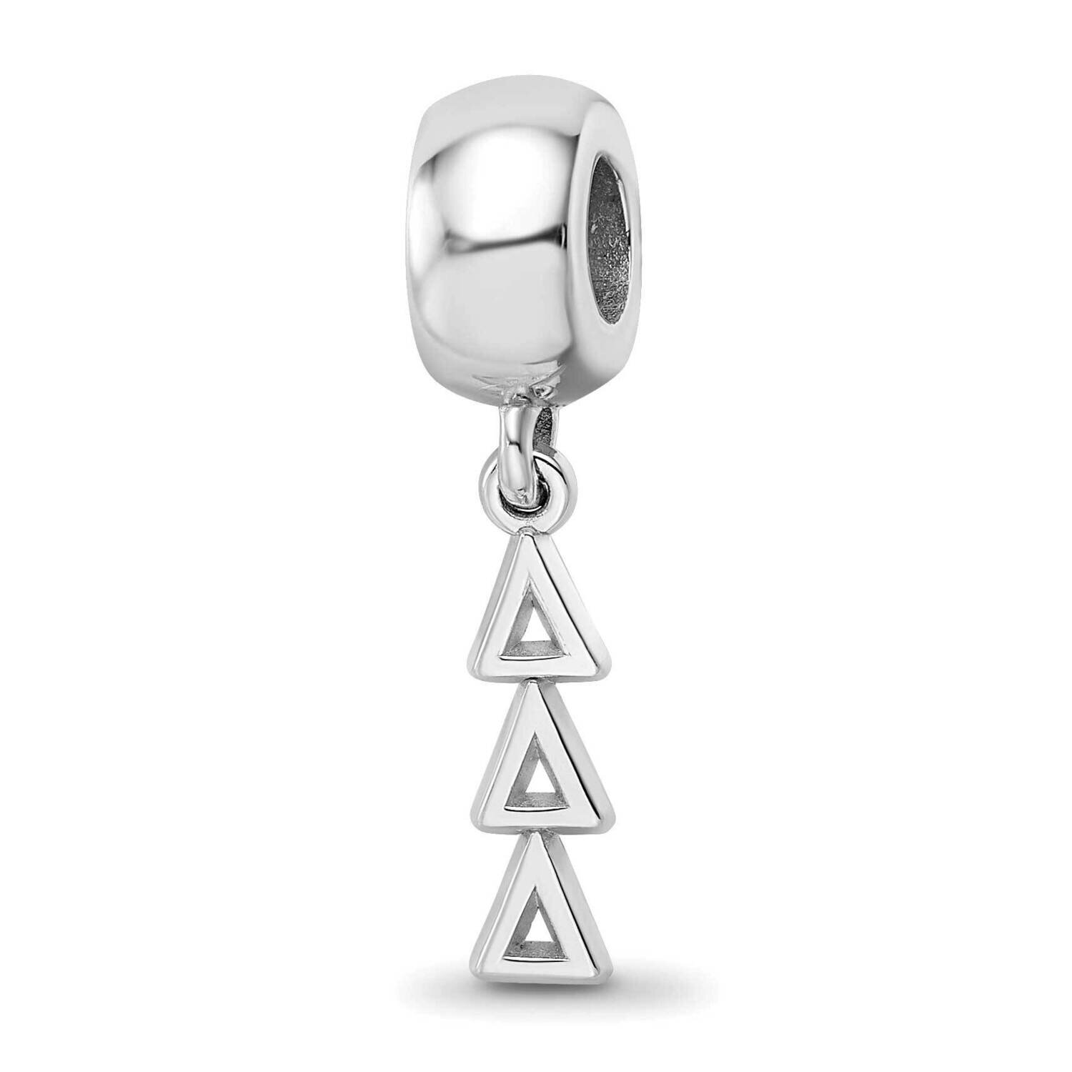 Delta Delta Delta Vertical Letters on Bea Sterling Silver Rhodium-plated DDD005BD1-SS, MPN: DDD005B…