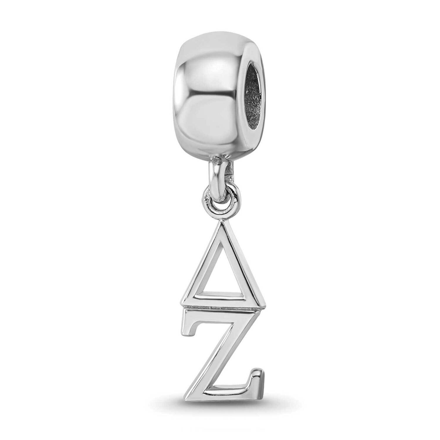 Delta Zeta Vertical Letters Bead Sterling Silver Rhodium-plated DZ005BD1-SS, MPN: DZ005BD1-SS, 6344…