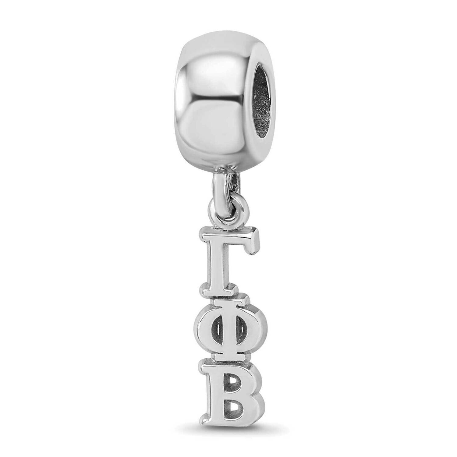 Gamma Phi Beta Vertical Letters Bead Sterling Silver Rhodium-plated GPB005BD1-SS