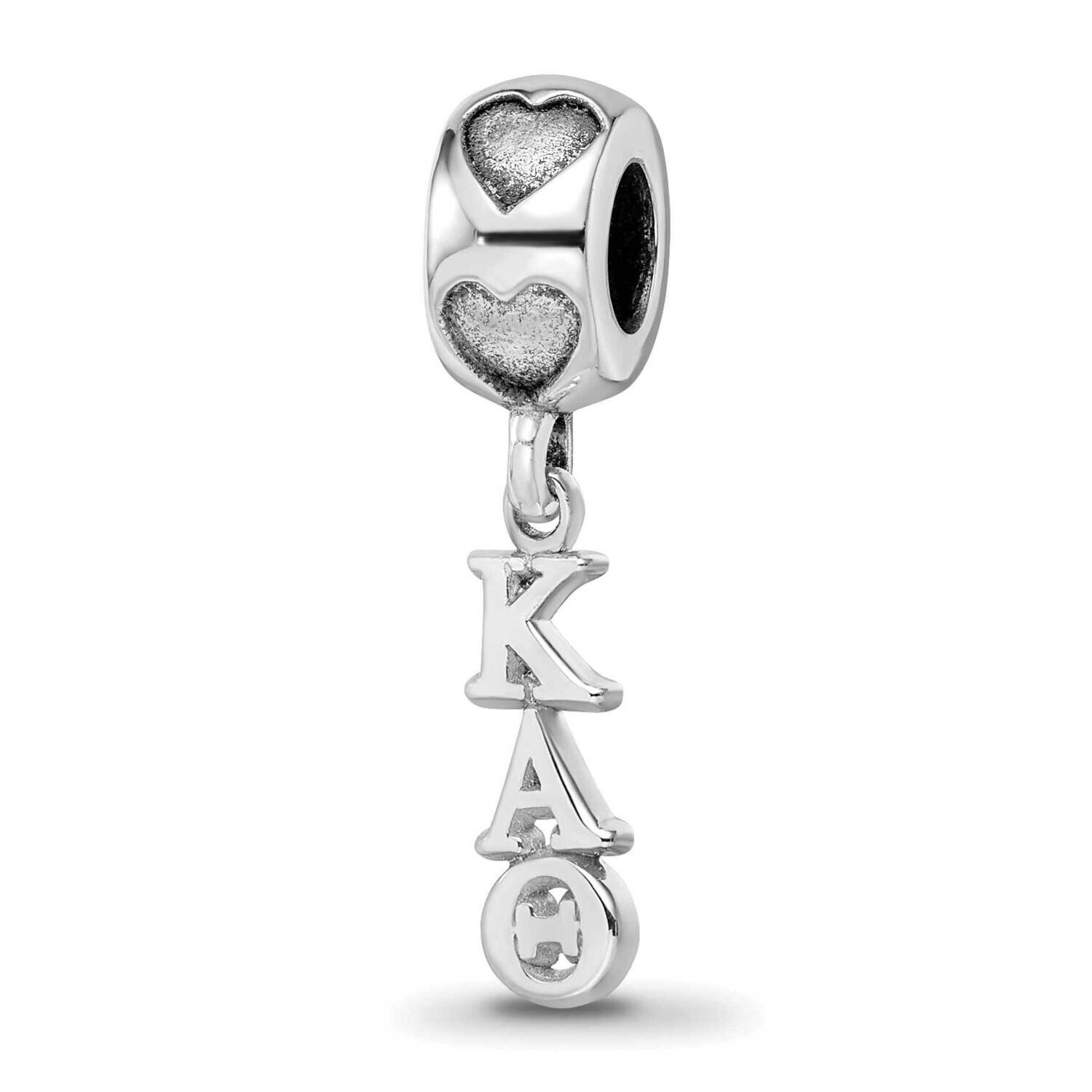 Kappa Alpha Theta Vertical Letters Heart B Sterling Silver Rhodium-plated KAT005BD2-SS, MPN: KAT005…