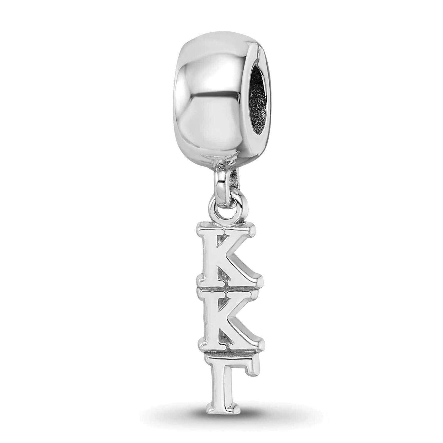 Kappa Kappa Gamma Vertical Letter Bead Sterling Silver Rhodium-plated KKG005BD1-SS, MPN: KKG005BD1-…