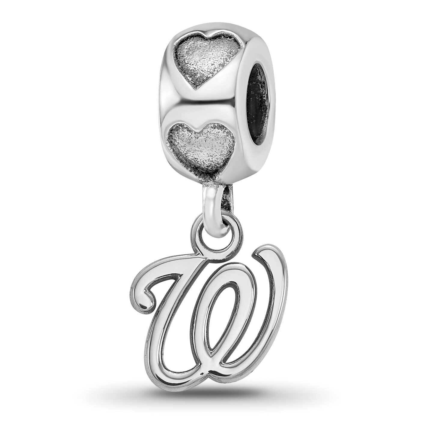 Washington Nationals W on Heart Bead Sterling Silver Rhodium-plated NAT004BD2-SS, MPN: NAT004BD2-SS…