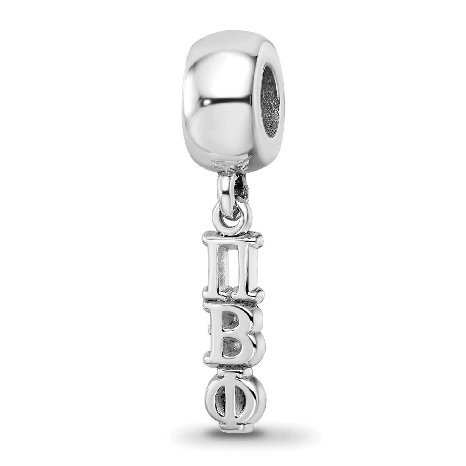 Pi Beta Phi Vertical Letters on Bead Sterling Silver Rhodium-plated PBP005BD1-SS, MPN: PBP005BD1-SS…