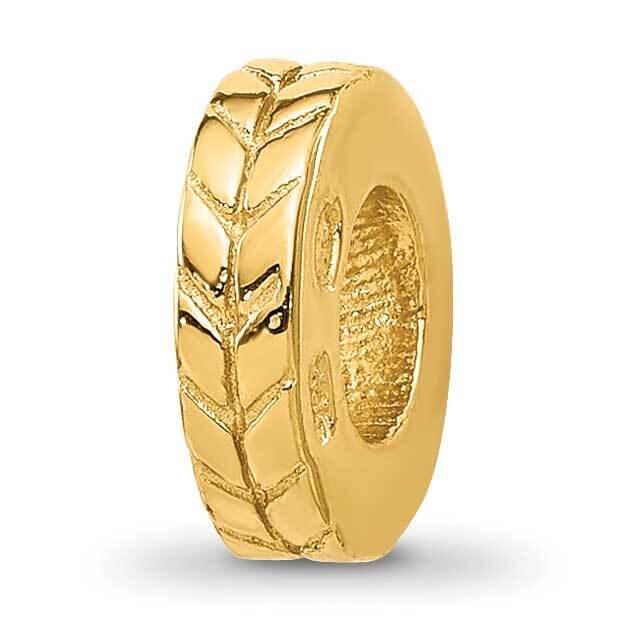 Gold-plated Grooved Spacer Bead Sterling Silver QRS125GP, MPN: QRS125GP,