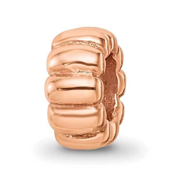 Rose Gold-plated Scalloped Spacer Bead Sterling Silver QRS135RP, MPN: QRS135RP,