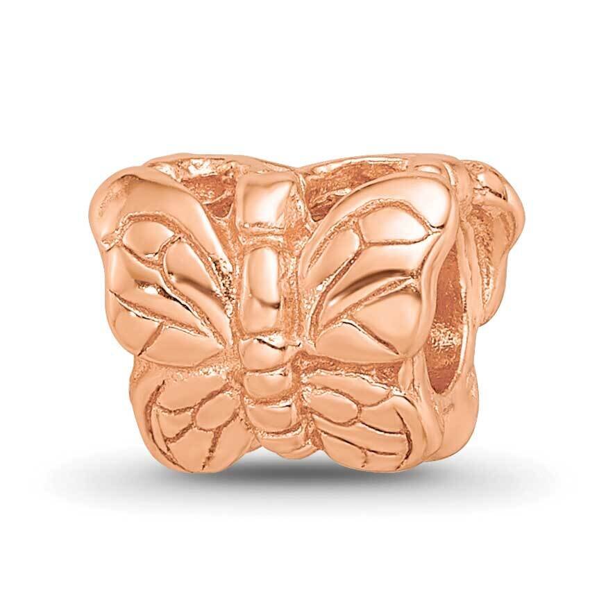 Rose Gold-plated Butterfly Bead Sterling Silver QRS366RP