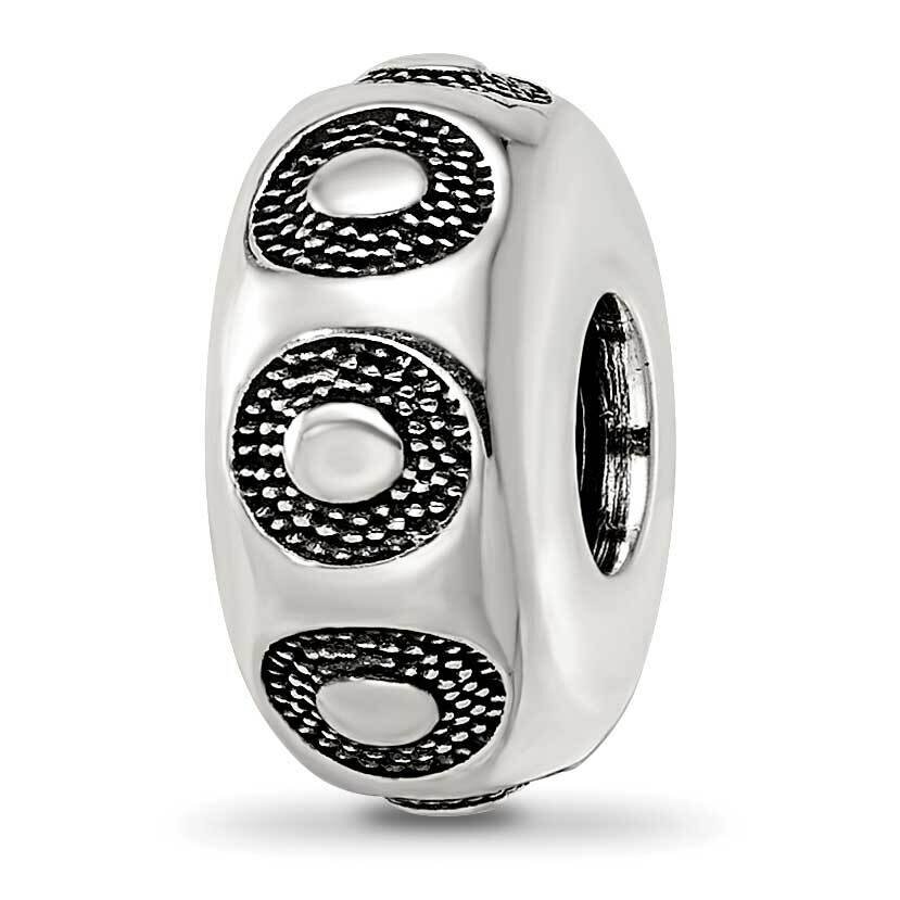 Antiqued Circle Pattern Bead Sterling Silver QRS4054, MPN: QRS4054,