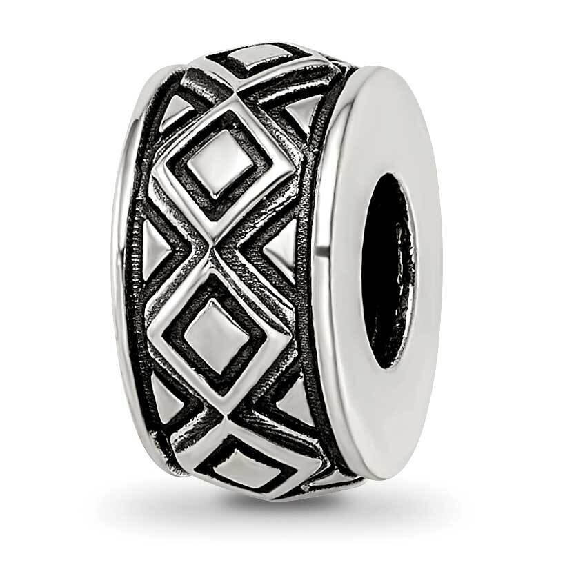 Antiqued Diamond Pattern Bead Sterling Silver QRS4055, MPN: QRS4055,