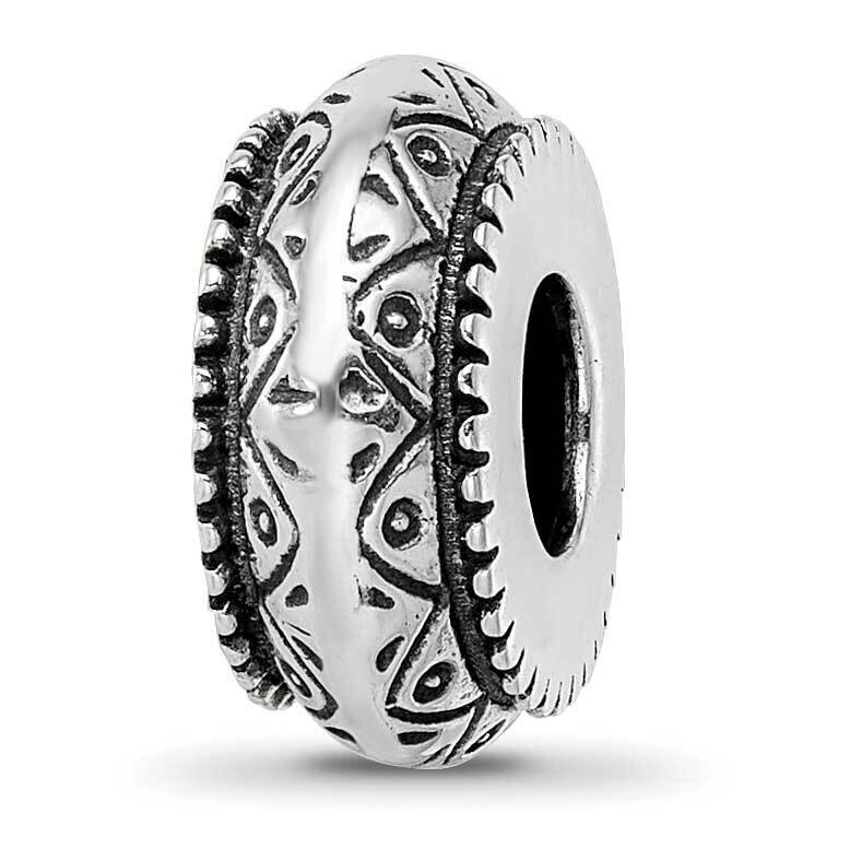 Antiqued Aztec Pattern Bead Sterling Silver QRS4059, MPN: QRS4059,