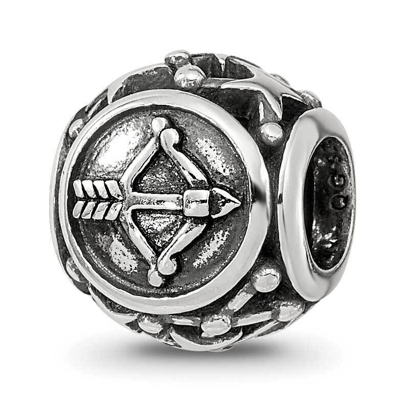 Antiqued Zodiac Sagittarius Bead Sterling Silver QRS4091, MPN: QRS4091,