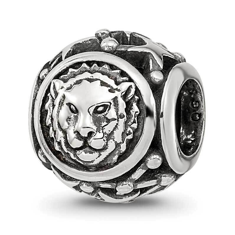 Antiqued Zodiac Leo Bead Sterling Silver QRS4093