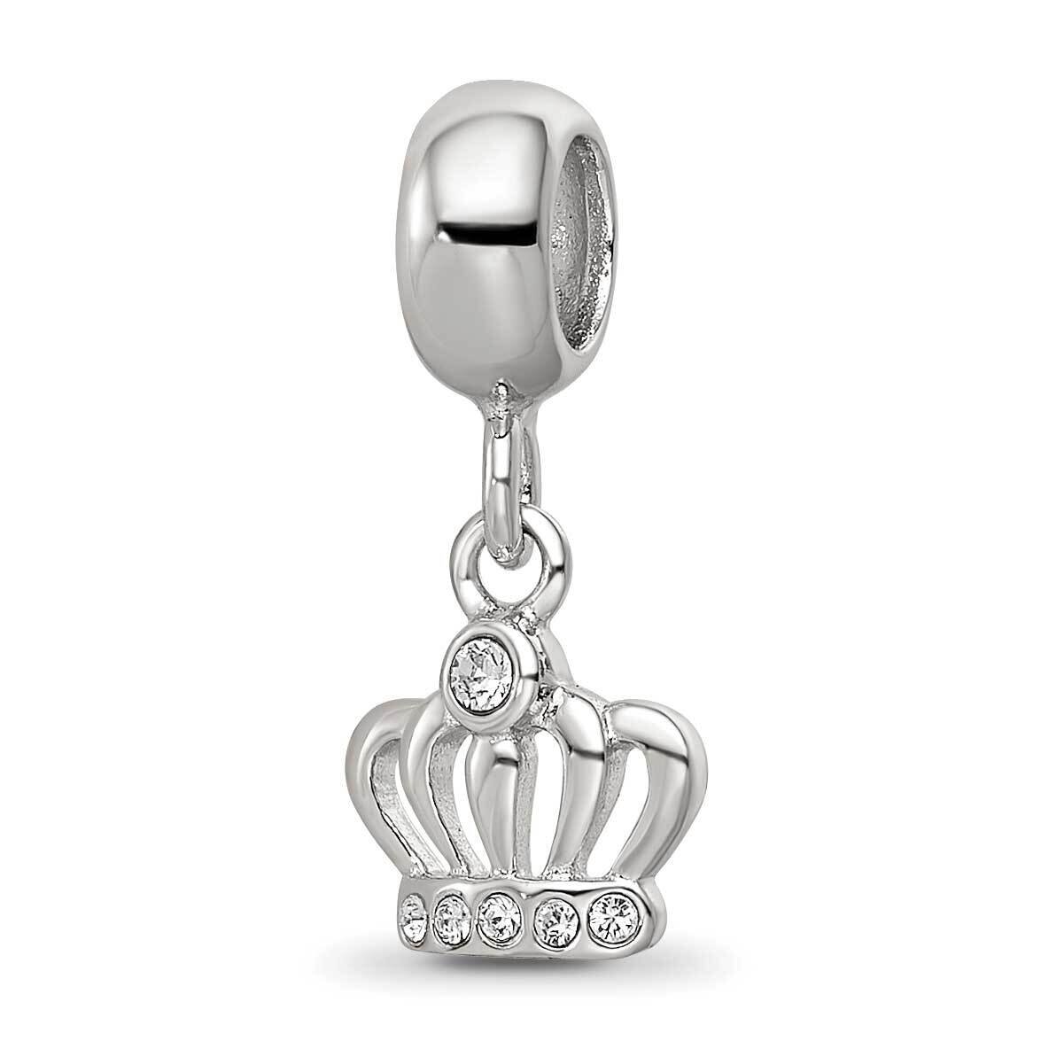 Crystals Crown Dangle Bead Sterling Silver QRS4140, MPN: QRS4140,