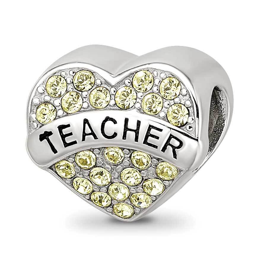 Crystals Heart Bead Sterling Silver QRS4156, MPN: QRS4156,