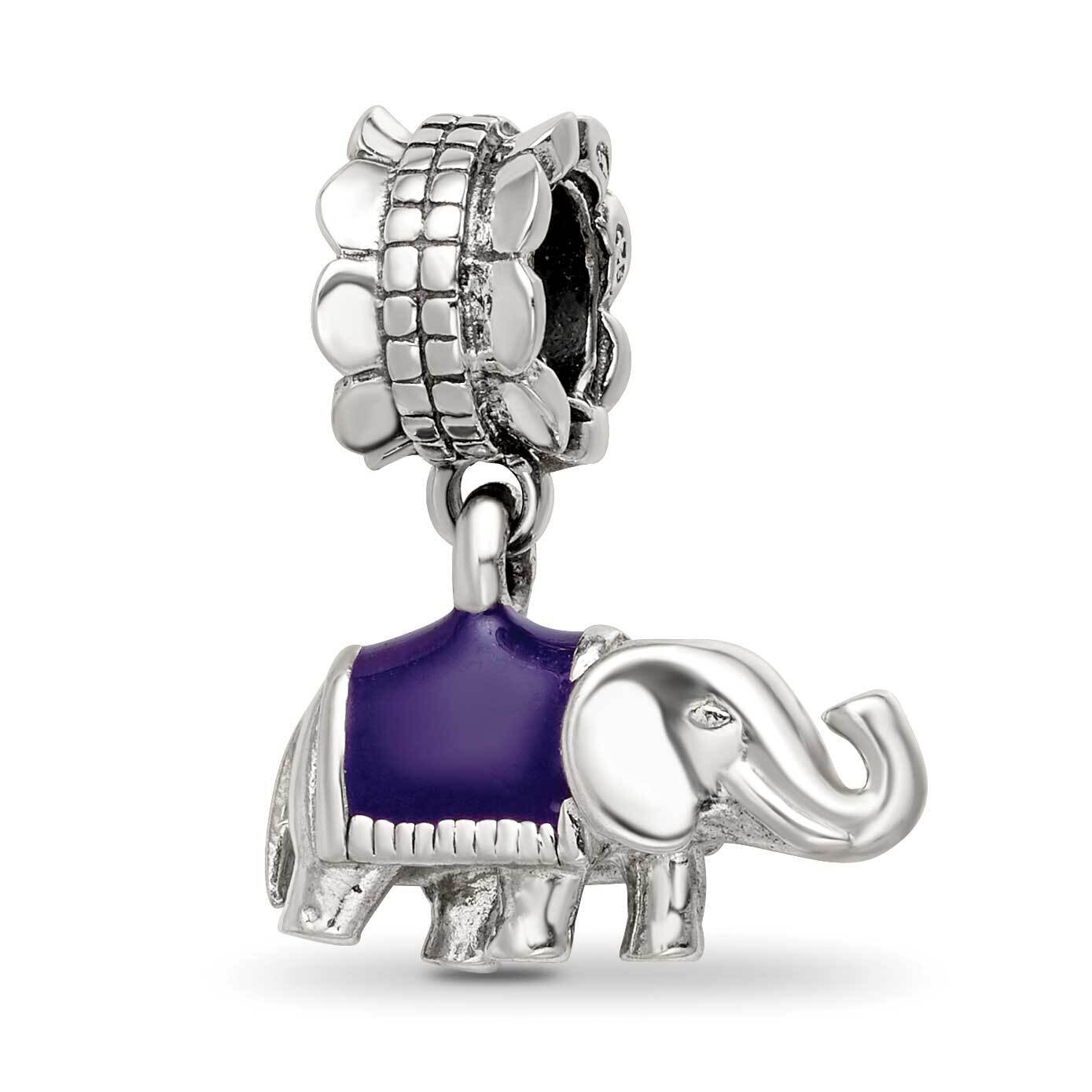 Enamel Elephant Dangle Bead Sterling Silver QRS4200, MPN: QRS4200,