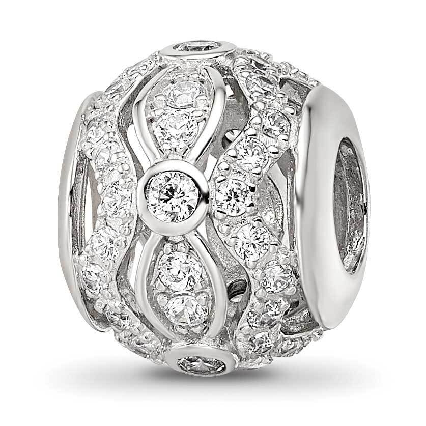 CZ Bead Sterling Silver Rhodium-plated QRS4162, MPN: QRS4162,