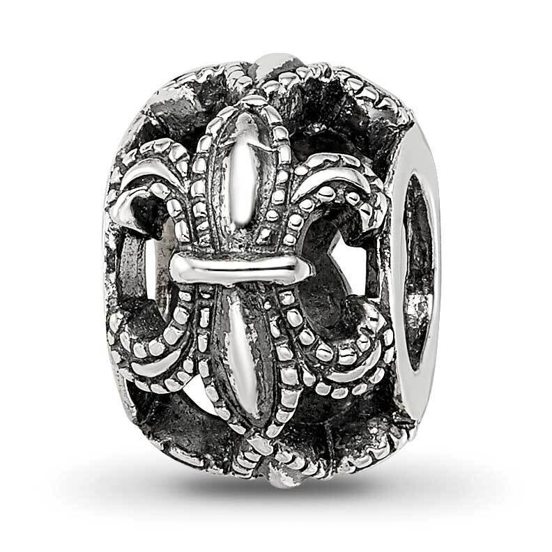 Antiqued Fleur de Lis Bead Sterling Silver QRS4210, MPN: QRS4210,