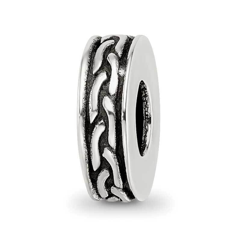 Antiqued Small Chain Pattern Bead Sterling Silver QRS4063, MPN: QRS4063,