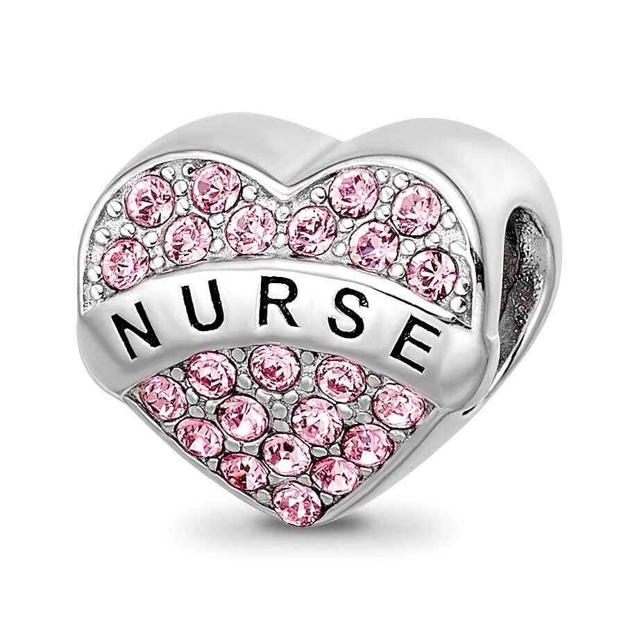 Crystals Nurse Heart Bead Sterling Silver QRS4179, MPN: QRS4179,
