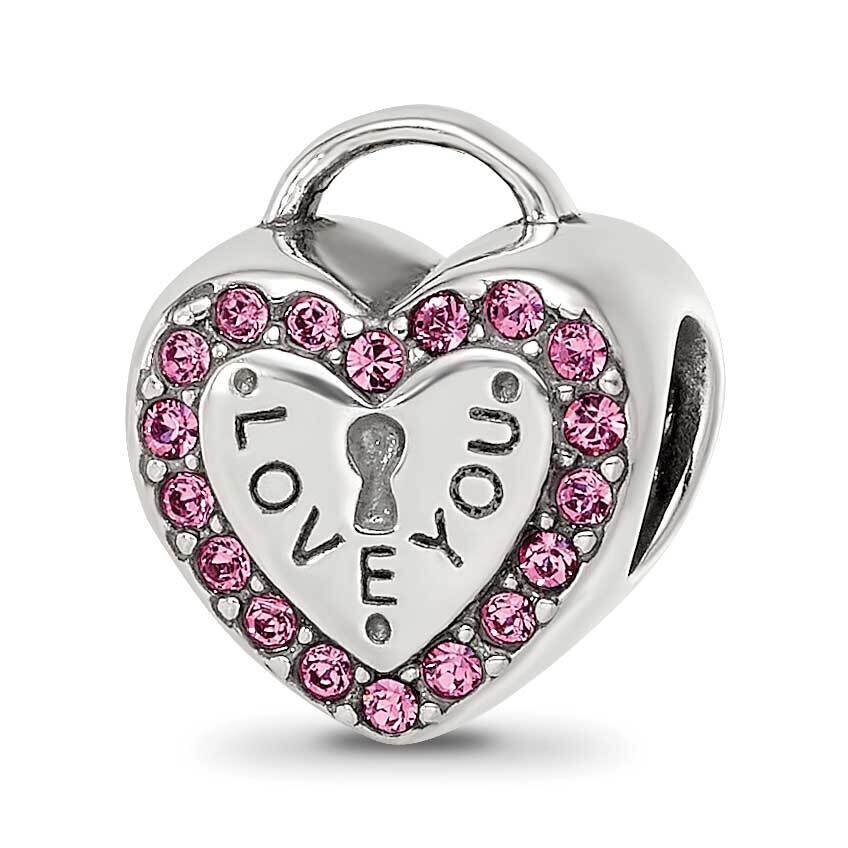 Crystals Heart Lock Bead Sterling Silver QRS4081, MPN: QRS4081,